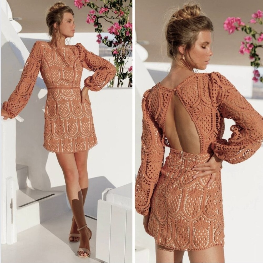 Sage + Paige Take Me To The Tropics Pineapple Rose Mini Dress Womens Medium NWOT